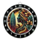 Goldenes Sonnenuntergang Dartscheibe (vorne)