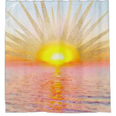 Goldenes Sonnenuntergang Mandala Duschvorhang (Vorderseite)