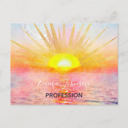 Goldenes Sonnenuntergang Mandala Postkarte (Vorderseite)