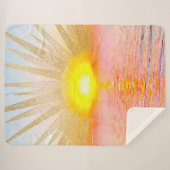 Goldenes Sonnenuntergang Mandala Sherpadecke (Vorderseite (Horizontal))