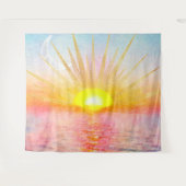 Goldenes Sonnenuntergang Mandala Wandteppich (Vorderseite (Horizontal))