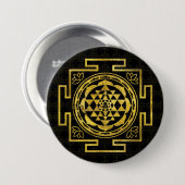Goldenes Sri Yantra/Sri Chakra Button (Vorne & Hinten)