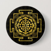 Goldenes Sri Yantra/Sri Chakra Button (Vorderseite)