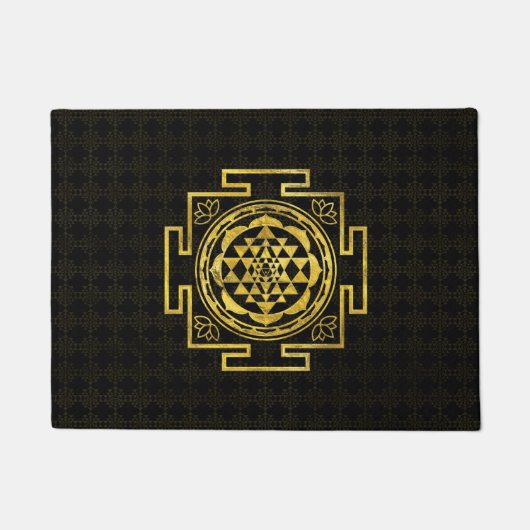 Goldenes Sri Yantra/Sri Chakra Fußmatte (Vorderseite)