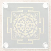 Goldenes Sri Yantra/Sri Chakra Glasuntersetzer (Rückseite)