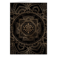 Goldenes Sri Yantra/Sri Chakra im Lotos