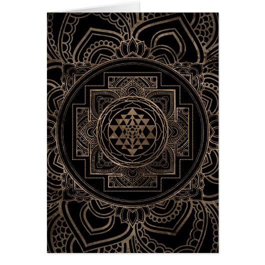 Goldenes Sri Yantra/Sri Chakra im Lotos (Vorne)