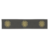 Goldenes Sri Yantra/Sri Chakra Kurzer Tischläufer (Horizontal)