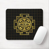 Goldenes Sri Yantra/Sri Chakra Mousepad (Mit Mouse)