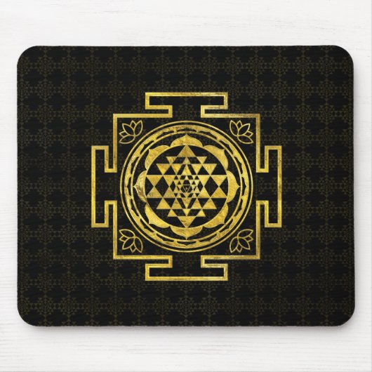 Goldenes Sri Yantra/Sri Chakra Mousepad (Vorne)