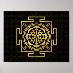 Goldenes Sri Yantra/Sri Chakra Poster