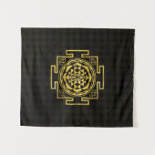 Goldenes Sri Yantra/Sri Chakra Wandteppich (Vorderseite (Horizontal))