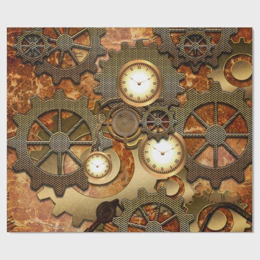 Goldenes steampunk geschenkpapier (Flach)