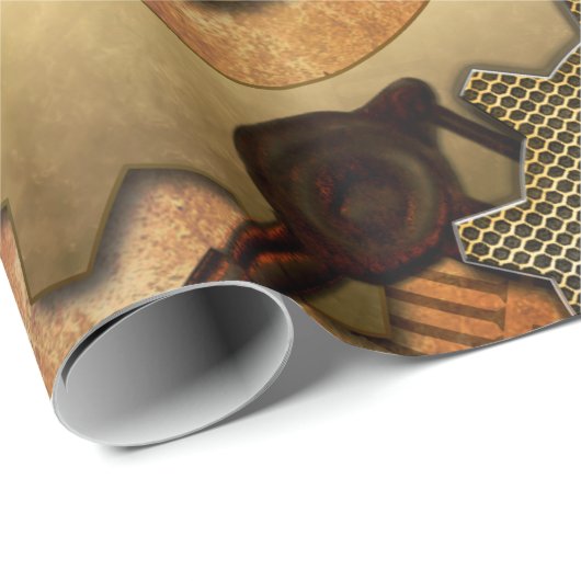 Goldenes steampunk geschenkpapier (Rolleneckpunkt)
