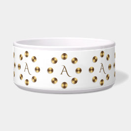 Goldenes Steigungselement. Monogramm Napf