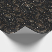 Goldenes Sternbild Galaxy Muster Geschenkpapier (Ecke)