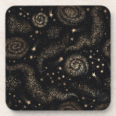 Goldenes Sternbild Galaxy Muster Getränkeuntersetzer (Vorderseite)