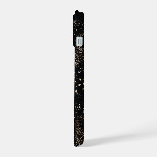 Goldenes Sternbild Galaxy Muster iPhone 15 Hülle (Linke Seite)