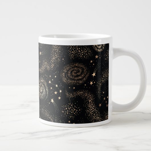 Goldenes Sternbild Galaxy Muster Jumbo-Tasse (Rechts)