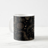 Goldenes Sternbild Galaxy Muster Kaffeetasse (Vorderseite Links)
