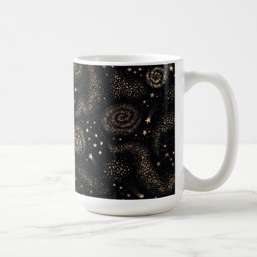 Goldenes Sternbild Galaxy Muster Kaffeetasse (Rechts)