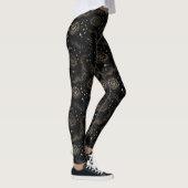 Goldenes Sternbild Galaxy Muster Leggings (Rechts)