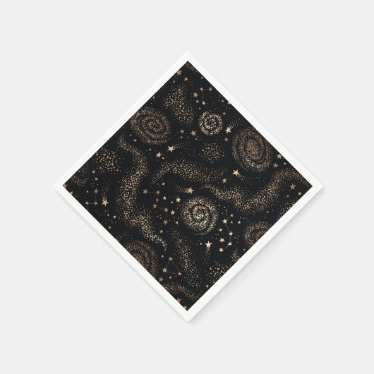 Goldenes Sternbild Galaxy Muster Serviette (Ecke)