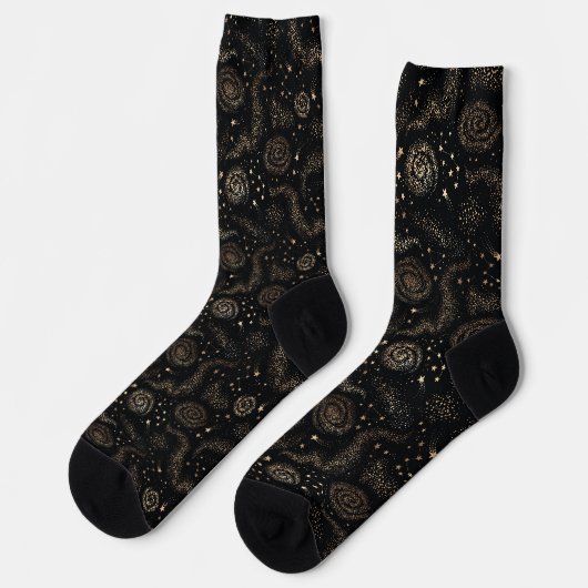 Goldenes Sternbild Galaxy Muster Socken (Linkes Detail)