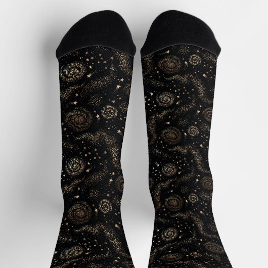 Goldenes Sternbild Galaxy Muster Socken (Oben)