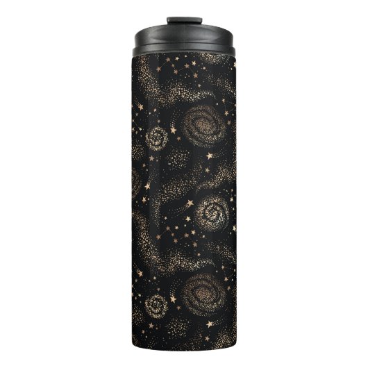 Goldenes Sternbild Galaxy Muster Thermosbecher (Vorderseite)