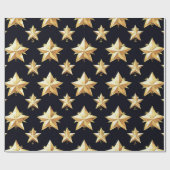 Goldenes Sternenmuster Geschenkpapier (Flach)