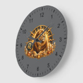 Goldenes Sternzeichen Löwe mit Edelsteinen Große Wanduhr (Winkel)