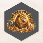Goldenes Sternzeichen Löwe mit Edelsteinen Untersetzer (Vorderseite)