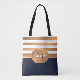 Goldenes Streifen-Muster Tasche