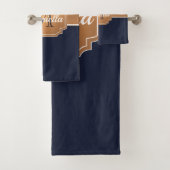 Goldenes Streifenmuster Badhandtuch Set (Insitu)