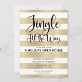 Goldenes Stripe Jingle Einladung (Vorderseite)