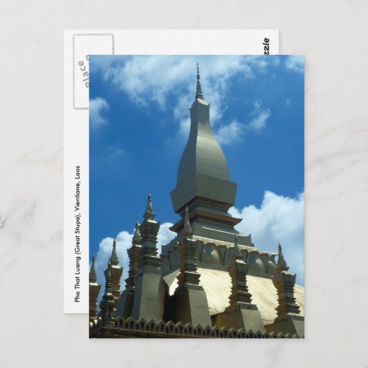 goldenes Stupa top lao Postkarte (Vorne/Hinten)