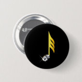 Goldenes Symbol einer Musiknote 1/32 Button (Vorne & Hinten)
