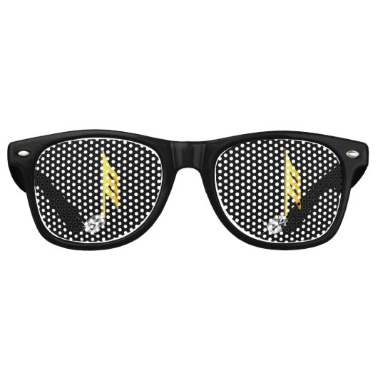 Goldenes Symbol einer Musiknote 1/32 Partybrille (Vorderseite)