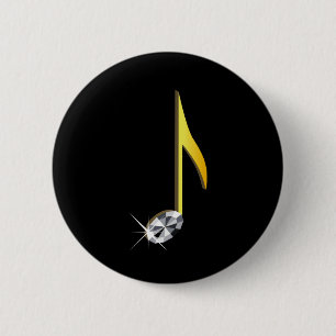 Goldenes Symbol einer Musiknote 1/8 Button