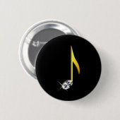 Goldenes Symbol einer Musiknote 1/8 Button (Vorne & Hinten)