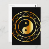 Goldenes Symbol für den Taoismus-Daoismus Postkarte (Vorne/Hinten)