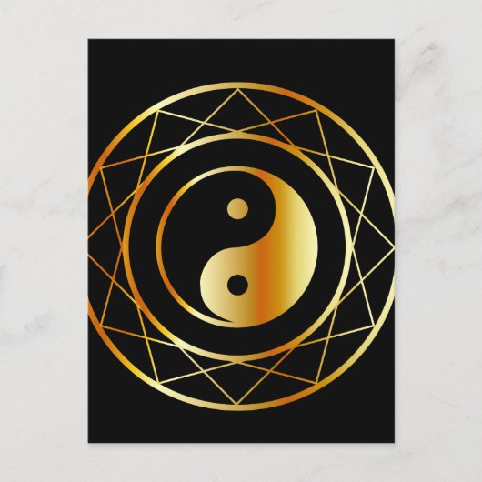 Goldenes Symbol für den Taoismus-Daoismus Postkarte (Vorderseite)