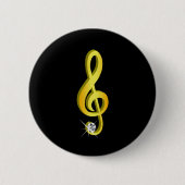 Goldenes Symbol für eine Musiknote G-Clef Button (Vorderseite)