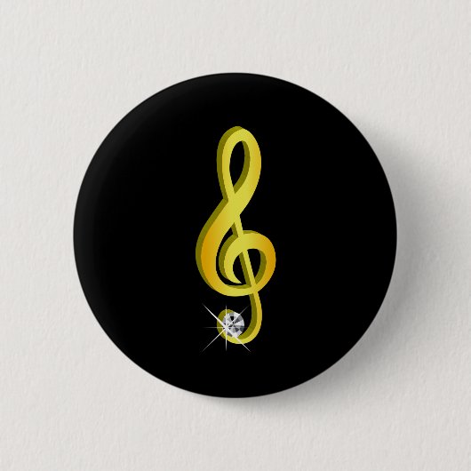 Goldenes Symbol für eine Musiknote G-Clef Button (Vorderseite)