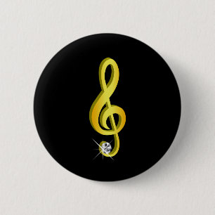 Goldenes Symbol für eine Musiknote G-Clef Button