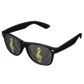 Goldenes Symbol für eine Musiknote G-Clef Sonnenbrille (Schrägansicht)