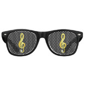 Goldenes Symbol für eine Musiknote G-Clef Sonnenbrille (Vorderseite)