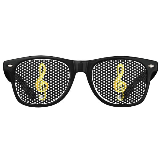 Goldenes Symbol für eine Musiknote G-Clef Sonnenbrille (Vorderseite)