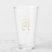Goldenes Symbol Hund Chinesischer Neujahrsglass-Cu Glas (Rückseite)